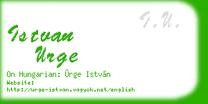 istvan urge business card